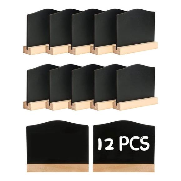Paquete de 12 Carteles de Pizarra, Pizarras de Tiza para Notas de Cocina con Soportes, Pizarra PequeñA de 10X7,2 Cm, Tablero de Mesa para Mensajes