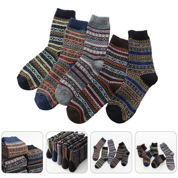 KALLORY 5Pares Calcetines Mujer Mezcla De Con Tradicional
