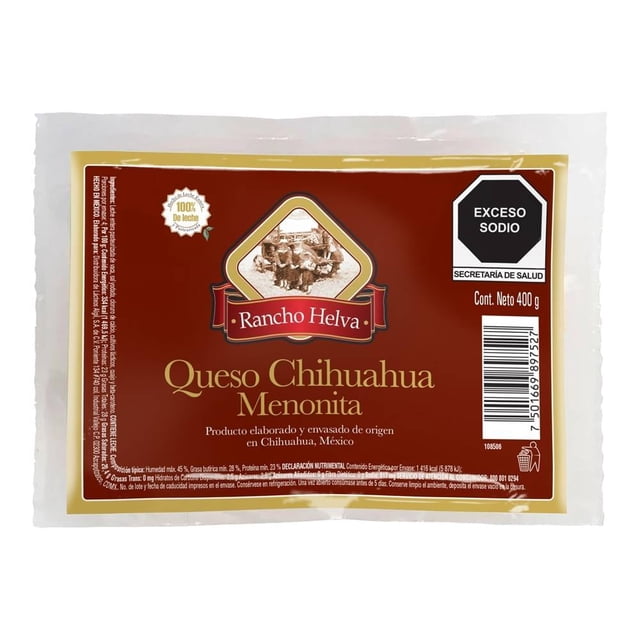 Queso Chihuahua Rancho Helva menonita 400 g