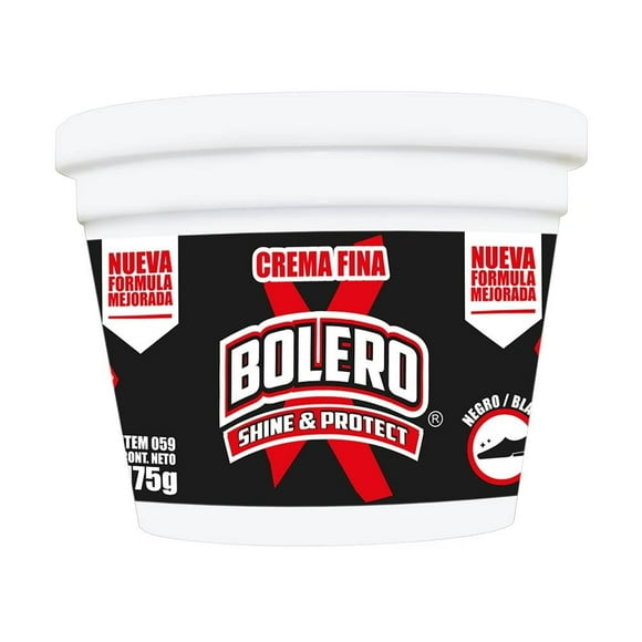 Crema lustradora de Zapatos Bolero negra de 175 gr