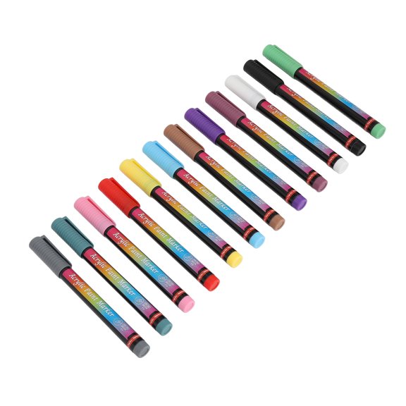 Pluma De Esmalte De Uñas, 12 Piezas De Cabeza Para Decoración De Uñas, Pluma De Graffiti De Alta Elasticidad Para Patrones Hermosos
