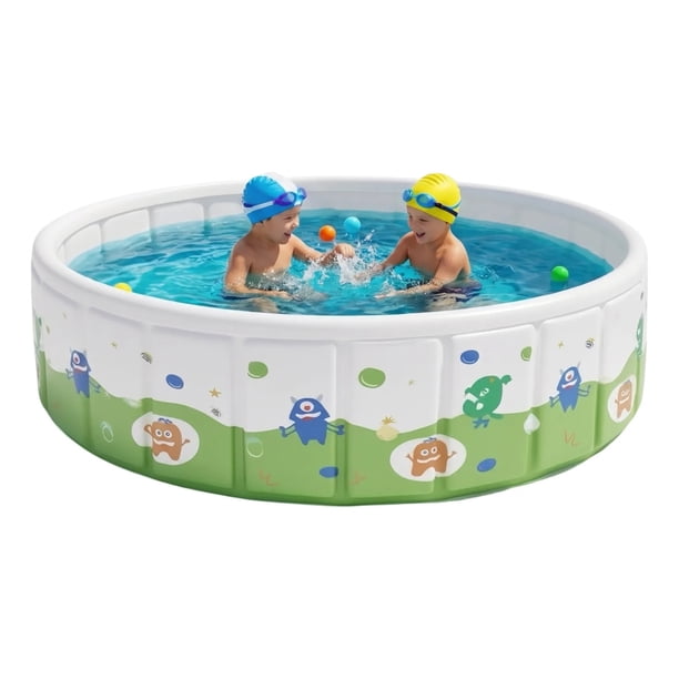 Alberca Plegable Redonda Infantil Rígida Portátil Chica (120 cm de diametro x 45 cm de alto) ¡No Necesita Inflar!