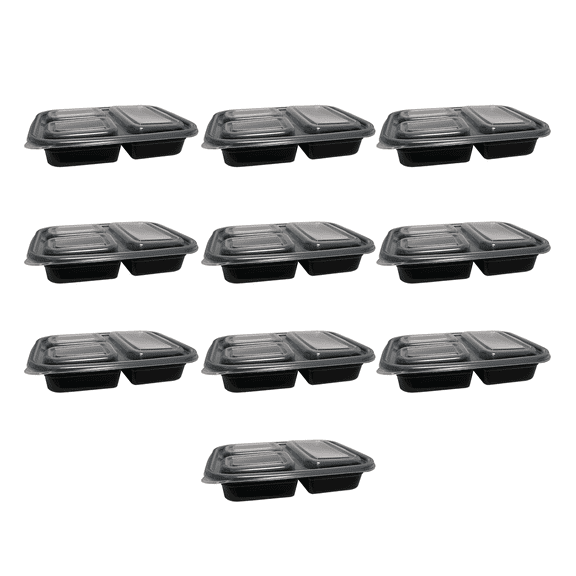 Set de 10 Contenedores de Plástico STYRKA 3 Divisiones 20 Piezas Color Negro