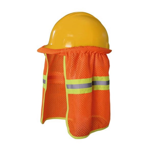 kit de casco amarillo y cubrenuca anaranjado