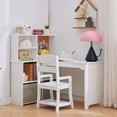 thumbnail image 3 of ChaoLink Juego de 2 Sillas de Comedor Tapizadas, Modernas de Mediados de Siglo, sin Brazos, con Respaldo de Cuero Sintético y Patas Metálicas, 3 of 7