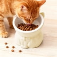 thumbnail image 4 of Cats Food Bowl Large Capacity Pet Food Bowl Cute Drinking Bowl For Cats To Protects The, 4 of 6