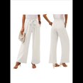 thumbnail image 3 of Pantalones de Salón Anchos para Mujer con Bolsillos, Cintura Alta, Ajustables, con Nudo y Holgados. XXL, 3 of 7