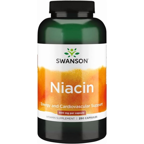 Swanson Suplemento de Niacina 500mg, 250 cápsulas