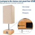 thumbnail image 2 of Lampara de Buro, Lámpara de Noche con Puerto USB+C, Salida CA, Incluye Bombilla, Regulador de Intesidad, Uso de Computadora, Lectura (Madera, 1 pieza), 2 of 6