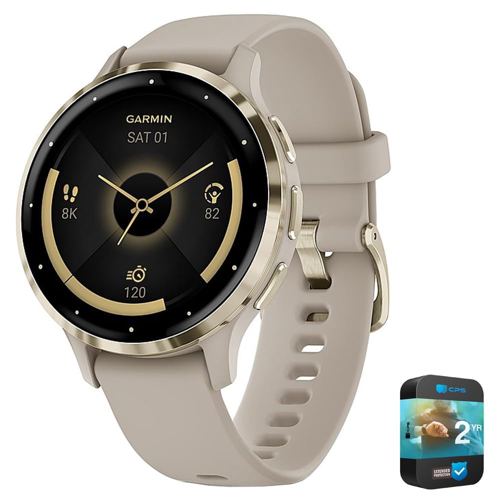 Reloj inteligente Garmin Venu 3S Health Fitness GPS dorado 41 mm