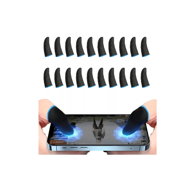 Dedales Guantes fundas dedos Gamer Antisudor LAB.G 20 pzs Azul/Negro