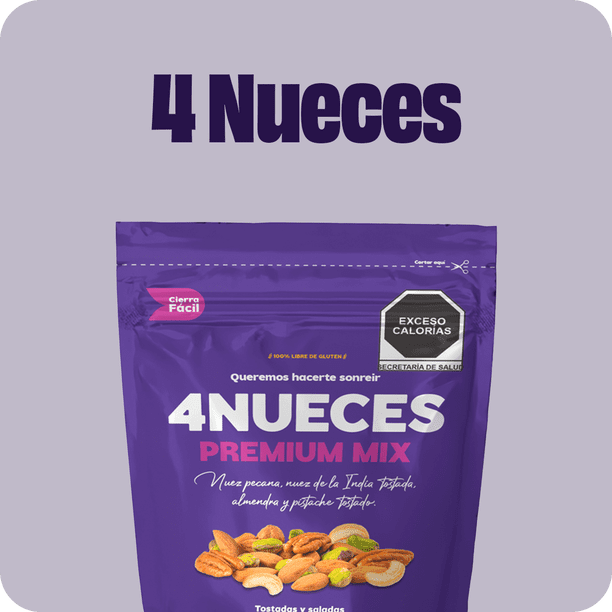 Trail Mix 4 Nueces KampoNoble 400 g Almendra, Nuez de la India, Nuez Pecana y Pistache