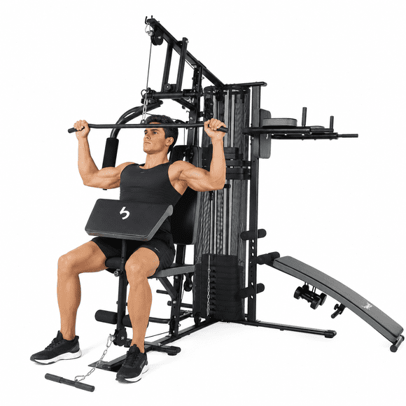 Multigimnasio Bywell| Torre de Pesas de 65 kg | Estación Multifuncional para Entrenamiento Completo