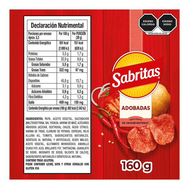 Imagen 3 de Papas fritas Sabritas adobadas 160 g