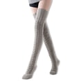 thumbnail image 3 of Medias de punto Color sólido Keen Socks High Socks Women Leg Weavers Zapatos Accesorios Lindo otoño Halloween Medias Oscuro Gris 1 par, 3 of 7