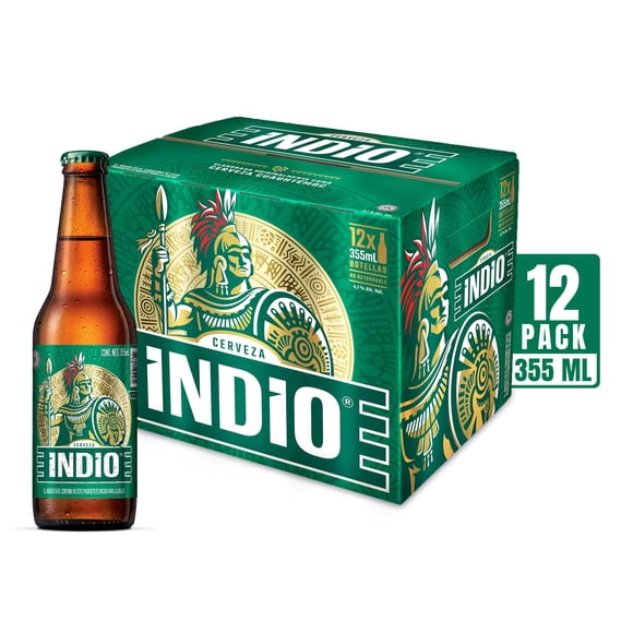Cerveza oscura Indio 12 pack botellas de 355 ml c/u