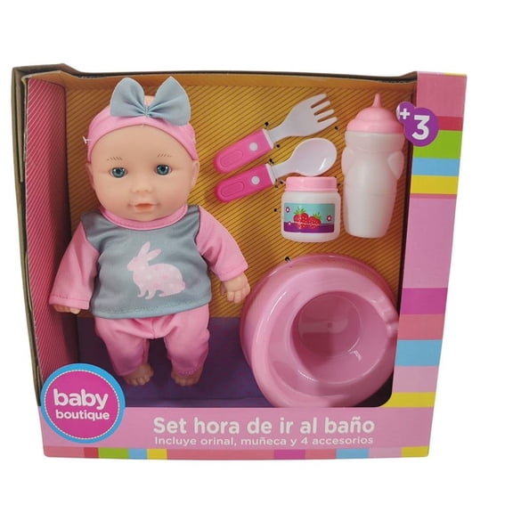 Set Bebé Baby Boutique Orinal Muñeca 20 cm con Accesorios