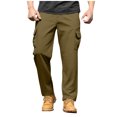 thumbnail image 1 of Amzcrzy Pantalones Clásicos Hombre Color Liso Cintura Elástica Cómodos Transpirables Elásticos Moda Informal Senderismo Pescar Correr Ejercicio Bolsillos Tallas S-3XL Marrón, 1 of 8