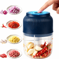 thumbnail image 1 of VIONEXIA MiniBlend Pro Chopper, Ajo Eléctrico Chopper, Mini Procesador de Alimentos Inalámbrico de 400ml con 6 Cuchillas de Acero Inoxidable, Picadora de Alimentos Recargable por USB para Ajo,, 1 of 7