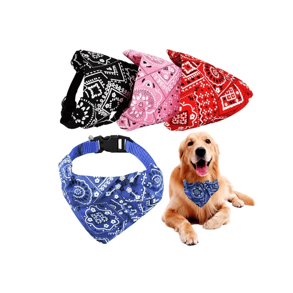 4pcs Collar Para Perro Gato Pañuelo Paliacate Varios Tamaños Xtellar multicolor