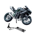 thumbnail image 2 of Modelo de motocicleta a escala 1/10 juguete de motocicleta, colección, adorno de aleación robusto realista con sonido y luz para niños regalos para Gris con soporte, 2 of 8