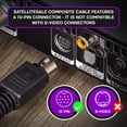 thumbnail image 2 of SatelliteSale Audio Video 10-Pin RCA COMPOSITE DIRECTV Cable de reemplazo PVC Cordón negro (6 pies) SatelliteSale Splitters de video componente, 2 of 6