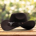 thumbnail image 4 of Sombreros de vaquero Sunnimix 2 uds Fedoras cómodo fiesta adultos otoño primavera gorras de café rojo, 4 of 8