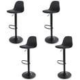 thumbnail image 1 of Sillas para Bar y Barra de Cocina con Respaldo y Reposapies de Altura Ajustable Banco Taburete Giratorio con Asiento Acolchado de Diseño Moderno Set 4 Piezas Full Black, 1 of 6