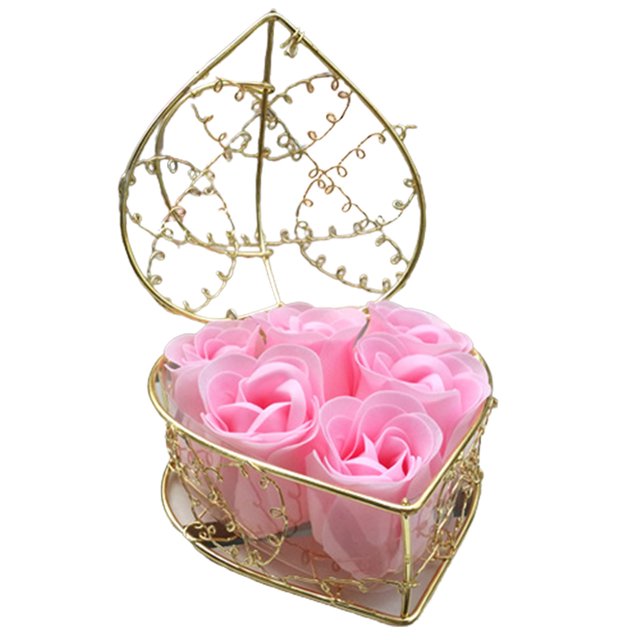Caja de regalo con 6 rosas de jabón | Flores de jabón simuladas para San Valentín, cumpleaños, bodas y fiestas | Elegante decoración floral para el hogar | Regalo único para aniversarios y