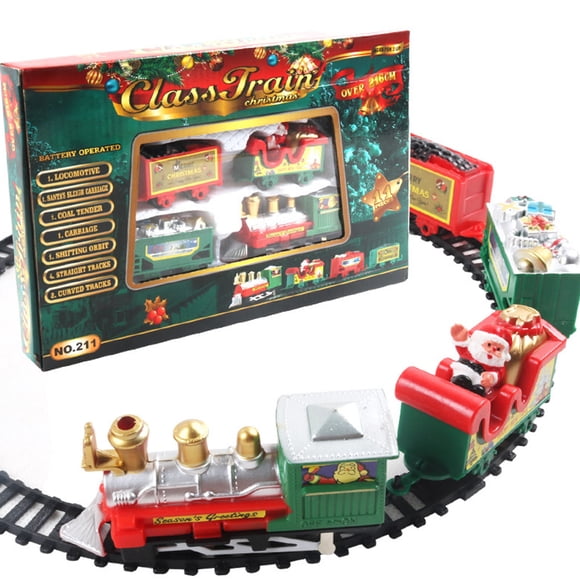 Precioso Juego De Tren Navideño Con Diversión Premium Para La Familia, Fácil De Montar Y Jugar, Decoración Del Hogar