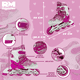 thumbnail image 4 of Patines en Línea Ajustables RM REGALOMEX para Niños Talla 19.5-23.5 Rosa Mediano, 4 of 6