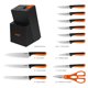 thumbnail image 4 of Juego de Cuchillos de Cocina hecef de 13 Piezas con Afilador Integrado - Naranja, 4 of 10