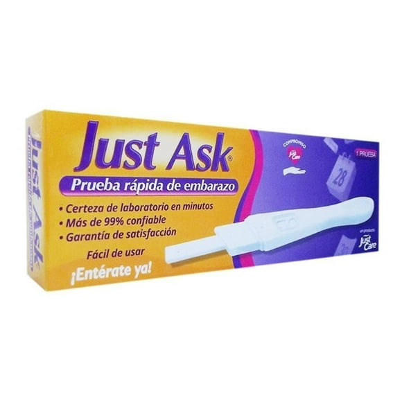 Prueba de Embarazo Just Ask Resultado Rápido 1 Pieza