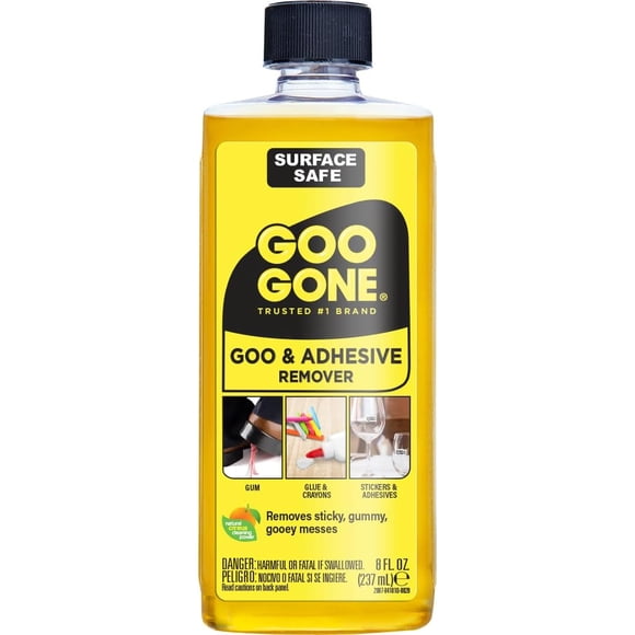 Goo Gone Citrus Power para Remover Pegantinas, Grasa, Goma de Mascar, Brea, Crayón y Cinta Adhesiva, 237 ml