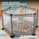 thumbnail image 4 of Corral De Multi-Juegos Hexagonal Para Bebes Niños Corralito Para Bebé Juego De Parque Infantil Parque Para Bebés Malla Suave y Transpirable Anticaída (Azul Marino), 4 of 7
