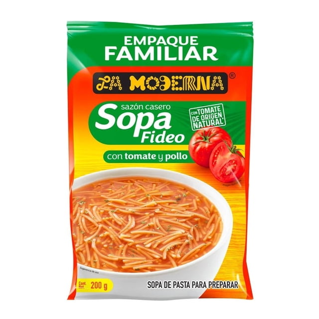 Sopa de fideo La Moderna con tomate y sabor pollo 200 g