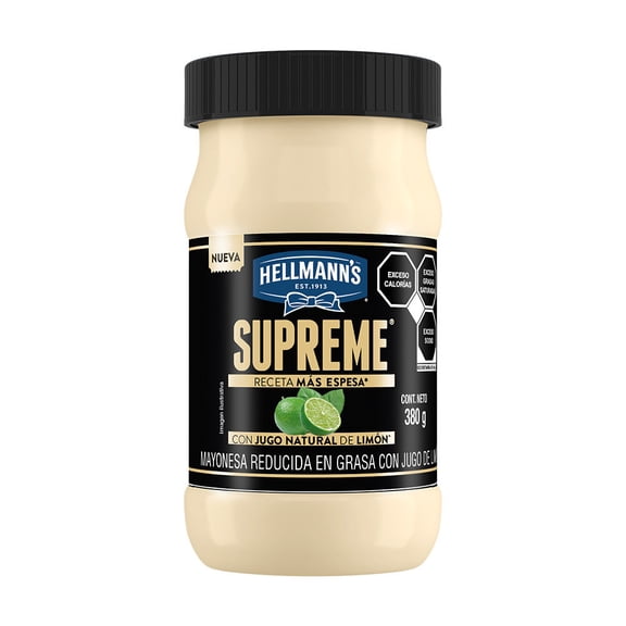 Mayonesa Hellmann's Supreme reducida en grasa con jugo de limón 380 g