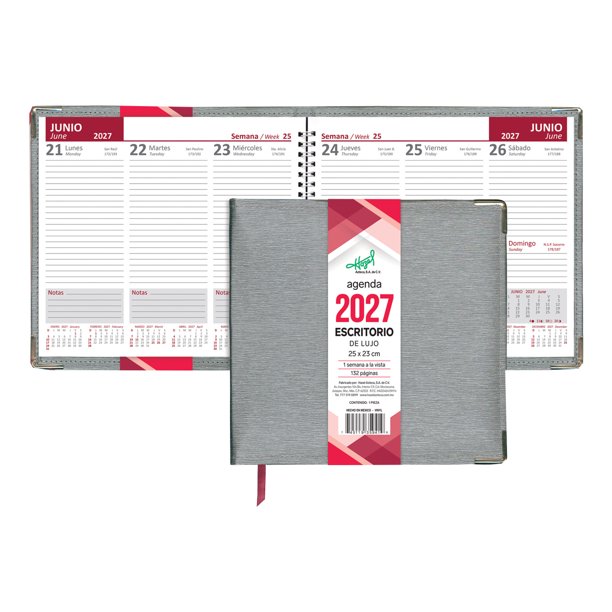 AGENDA HAZEL 359-41 ESCRITORIO DE LUJO GRIS