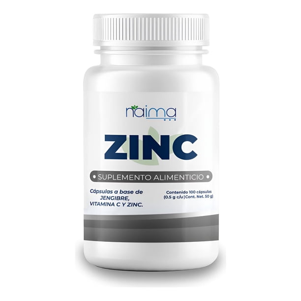 Zinc Con Vitamina C Y Jengibre 500mg - 100 Cáps Por Frasco Sin Sabor