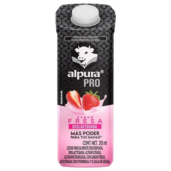Leche Alpura Pro deslactosada sabor fresa de 315 ml