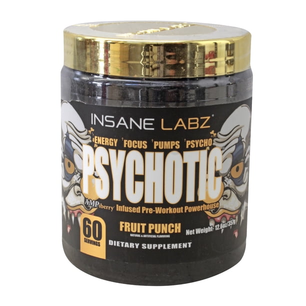 Psychotic Gold Sabor Blue Punch 60 Servicios Pre Workout Insane Labz Psychotic, Pre entreno, Psychotic pre workout, Oxido Nitrico, prework, preworkout, oxido nitrico pre-entreno