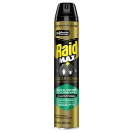 Insecticida en Aerosol Raid Max Mata Cucarachas e Insectos Rastreros Esencia Eucalipto 400 mL