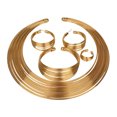 thumbnail image 1 of Metal Four-piece Suit Necklace Earring Ring Bracelet African Jewelry Set for Bridal Wedding (Gold), 1 of 6