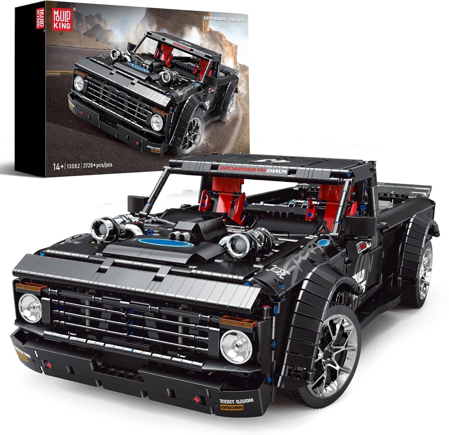 Juego de bloques de construcción Mould King 13082, camioneta con motor