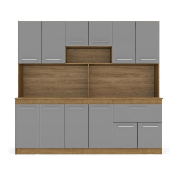 Cocina Integral Completa de 1.77 cm Gris con Café Mobi