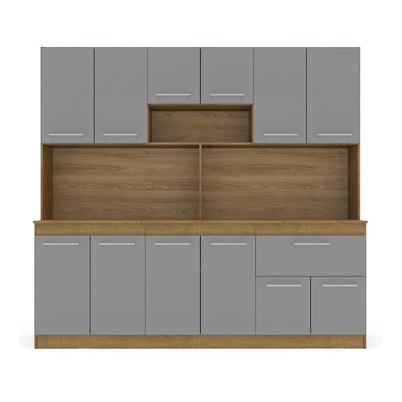Cocina Integral Completa de 1.77 cm Gris con Café Mobi