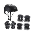 thumbnail image 1 of Casco de bicicleta para niños Juego de casco con rodilleras Guardias de muñequera de almohadillas, elegante engranaje de skateboard juego para Gris negro, 1 of 8