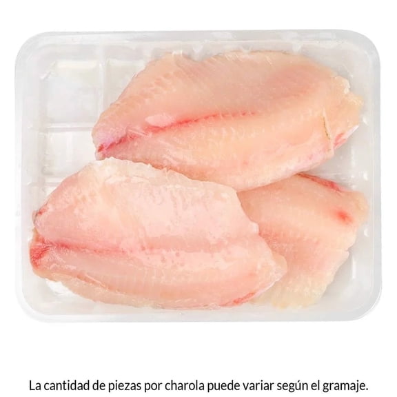 Filete de tilapia por kg peso aprox por charola 800 a 900 g