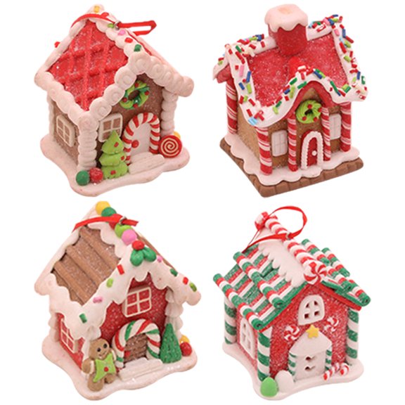 adornos de casa de jengibre para árbol de Navidad, decoraciones colgantes para fiestas.