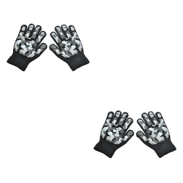 Sonducket 1 par de guantes de invierno para niños, cubiertas para los dedos con diseño de camuflaje para al aire libre, exquisitas y cálidas Negro+Camuflaje 2piezas Sonducket CBP331288